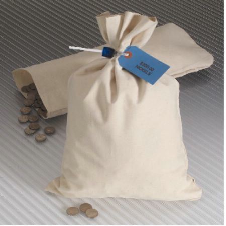Canvas Coin Bag 12 x 19 - Click here for bulk pricing as low as $1.38 per bag! - General Bank Supply
