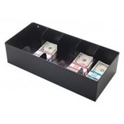 5 Compartment Currency Tray Black