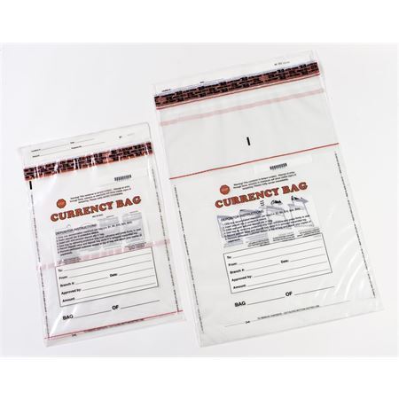 Plastic Deposit Bag, Clear (100 per) 19 x 28 Clear Currency Bags